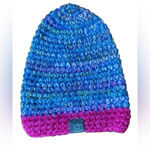 Ladies First Santi Blue Pink Crochet Beanie Women’s One Size